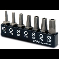 Набор бит TORX с отверстием TOPTUL 1/4" 7ед. (T10-T40) GAAV0703